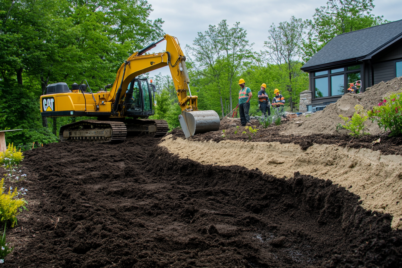 Grading equipment working on Howard County residential site