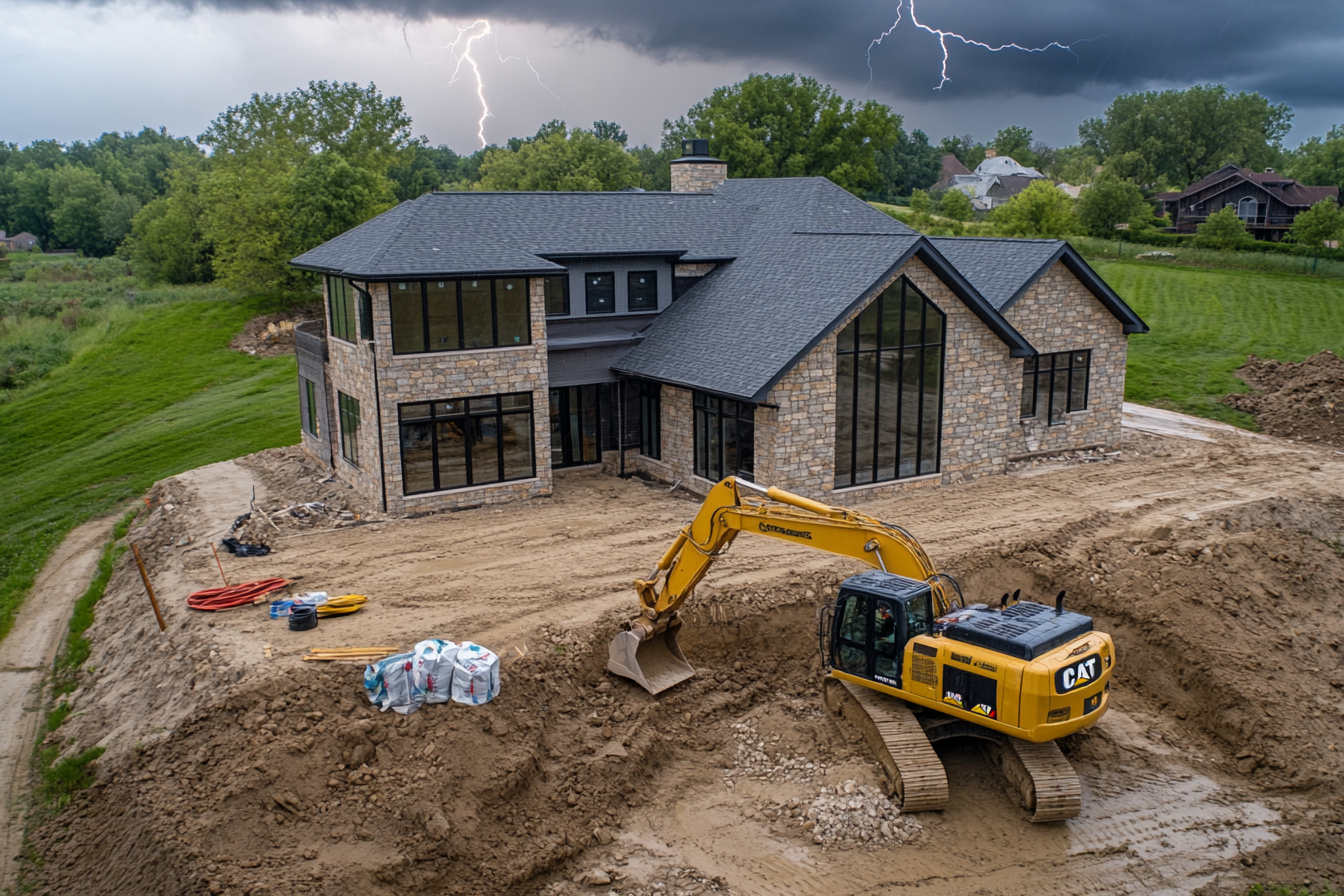 Storm clouds over a utility corridor reminding residents of water management needs